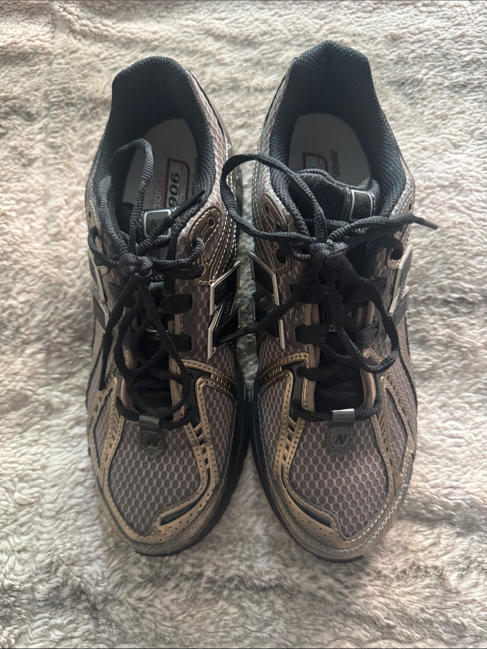 New Balance Gray and Black Mesh Athletic Sneakers